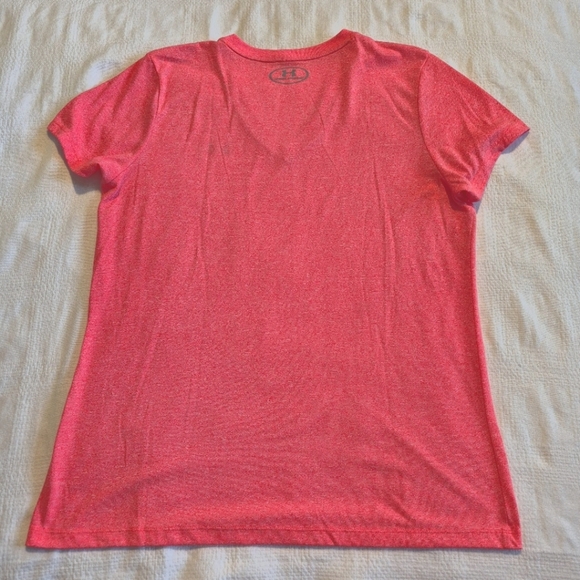 Under Armour women's size Medium neon Orange short sleeve shirt, VGUC - Picture 3 of 4